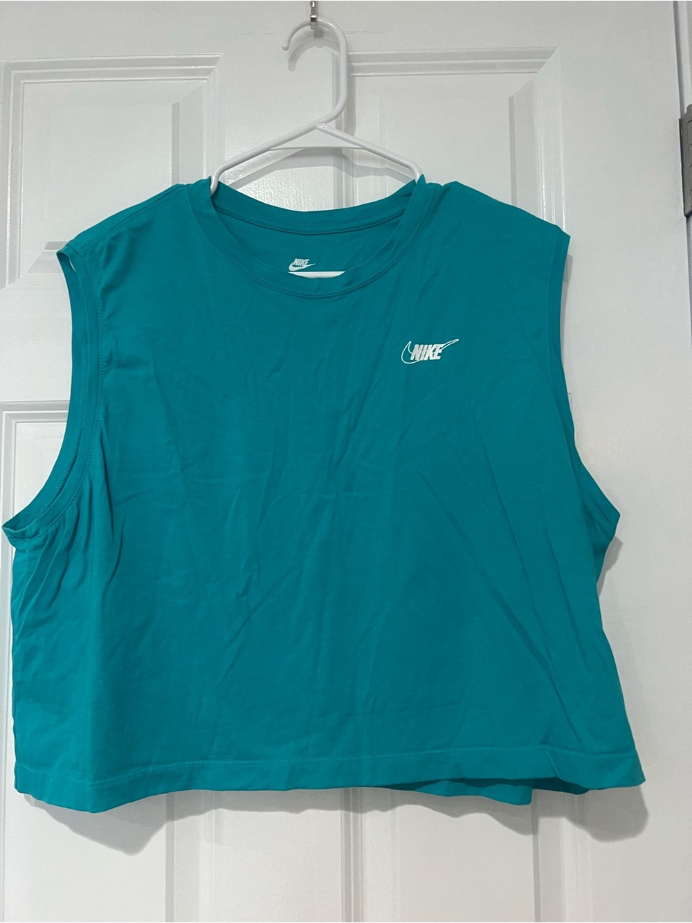 Nike crop tank top tee shirt XL Teal